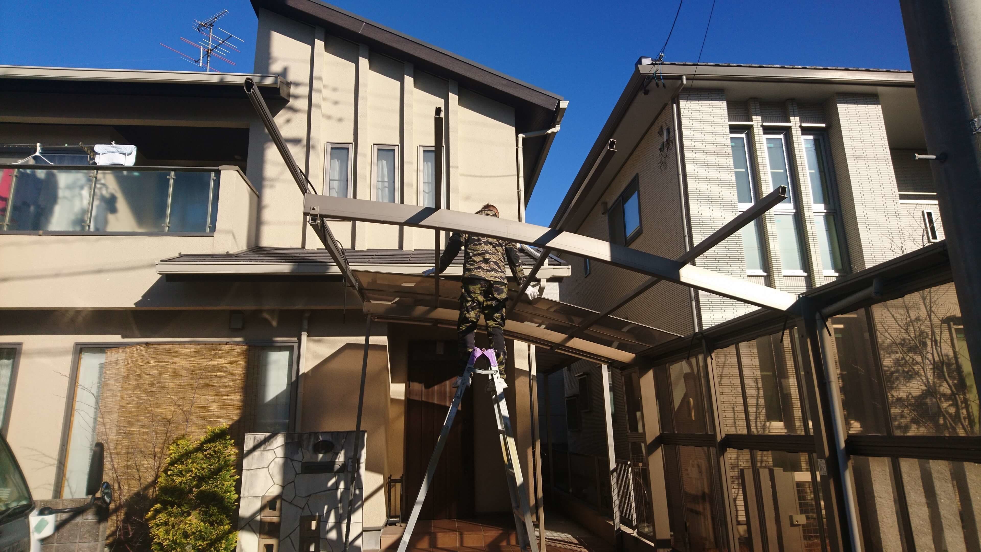 カーポート解体撤去 名古屋市西区 | 名古屋市西区でエクステリア工事ならイズ美